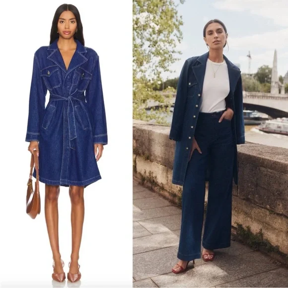 Favorite Daughter Boulevard Denim Trench Coat - Picture 2 of 11